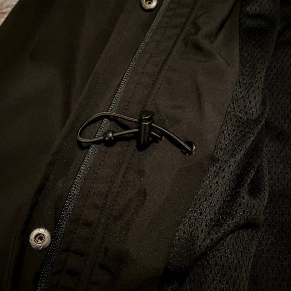 Black lined Raincoat with Hood - Picture 2 of 3